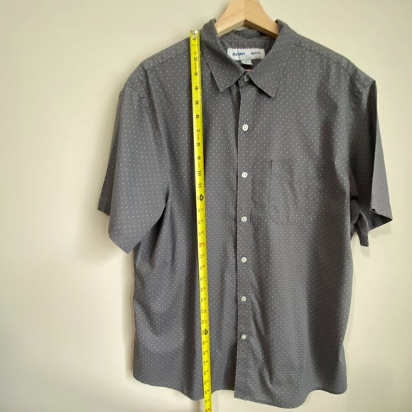 Old Navy Men's (XL) Short Sleeve Button Down Shirt Grey With White Dots - Picture 2 of 6